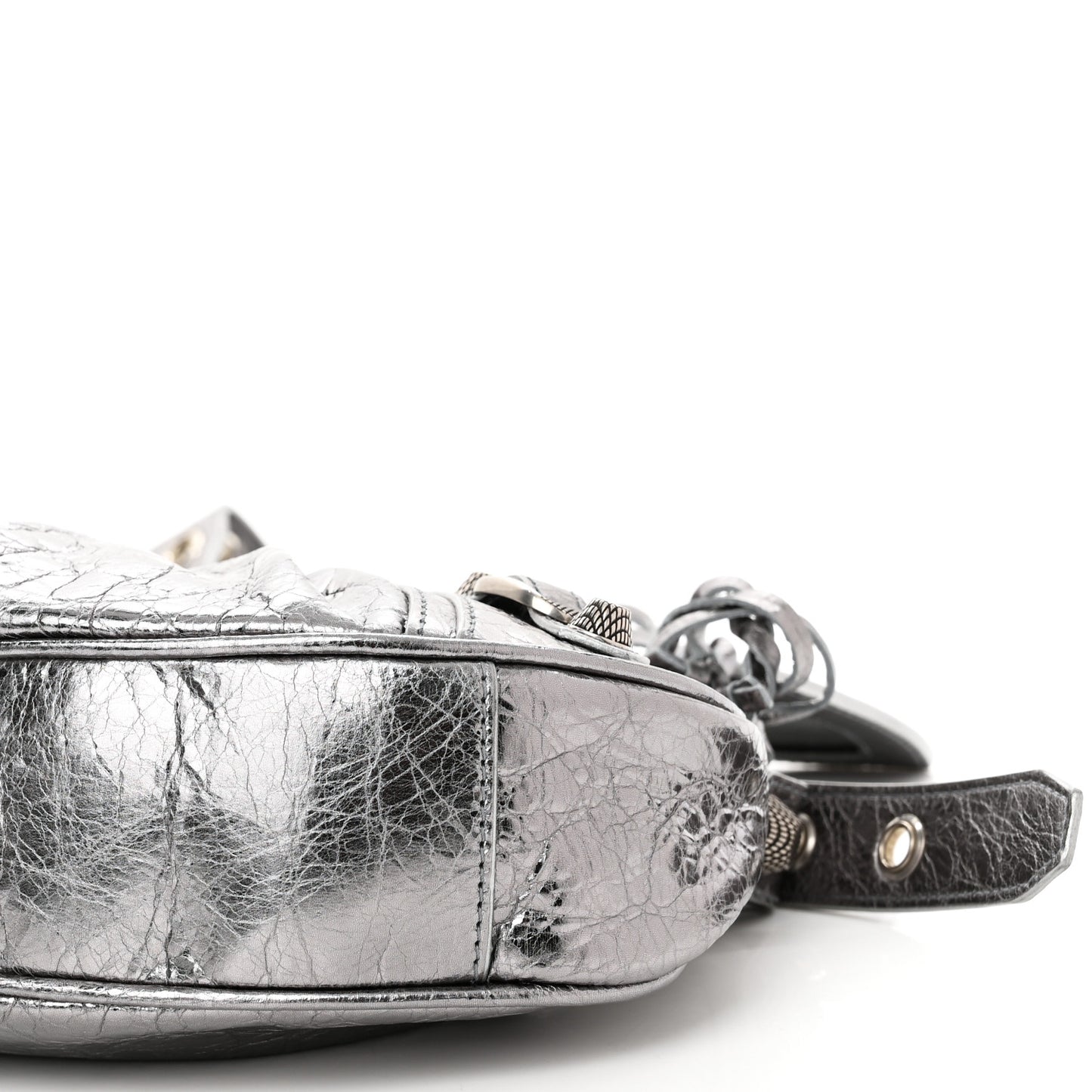 Metallic Agneau Arena Le Cagole Shoulder Bag XS Silver