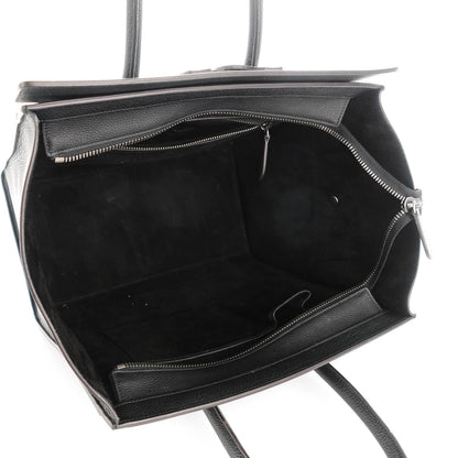 Celine Drummed Calfskin Mini Luggage Black 6 of 8