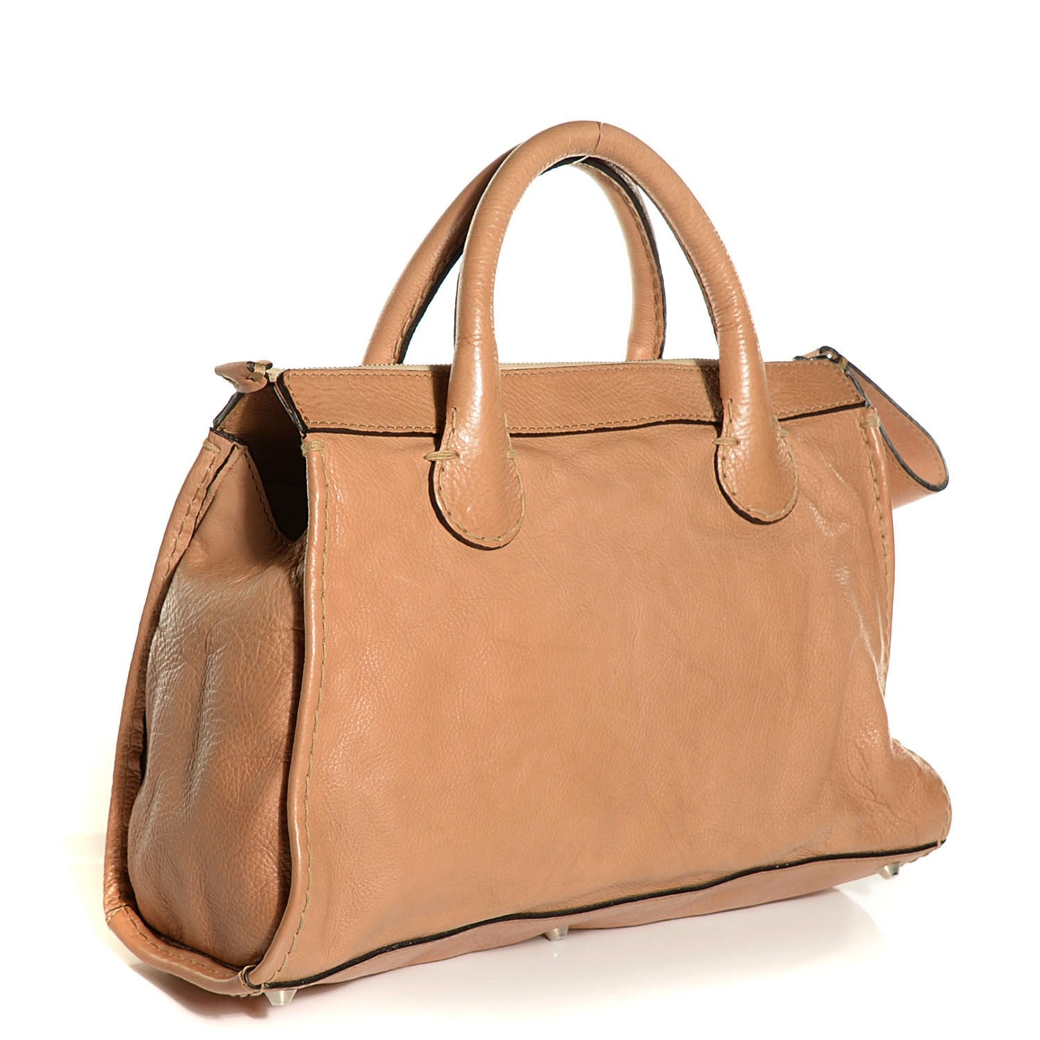 Chloe Calfskin Edith Satchel Beige 3 of 7