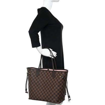 Louis Vuitton Damier Ebene Neo Neverfull MM Rose Ballerine 2 of 12