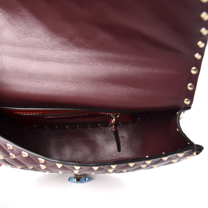 Valentino Garavani Nappa Medium Rockstud Spike Halfmoon Saddle Bag Rubin 4 of 8