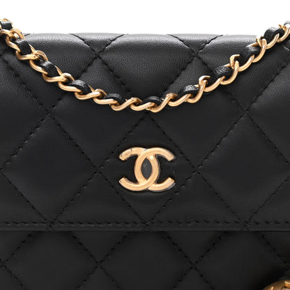 Chanel Lambskin Quilted Pearl Crush Flap With Chain Black 9 of 13