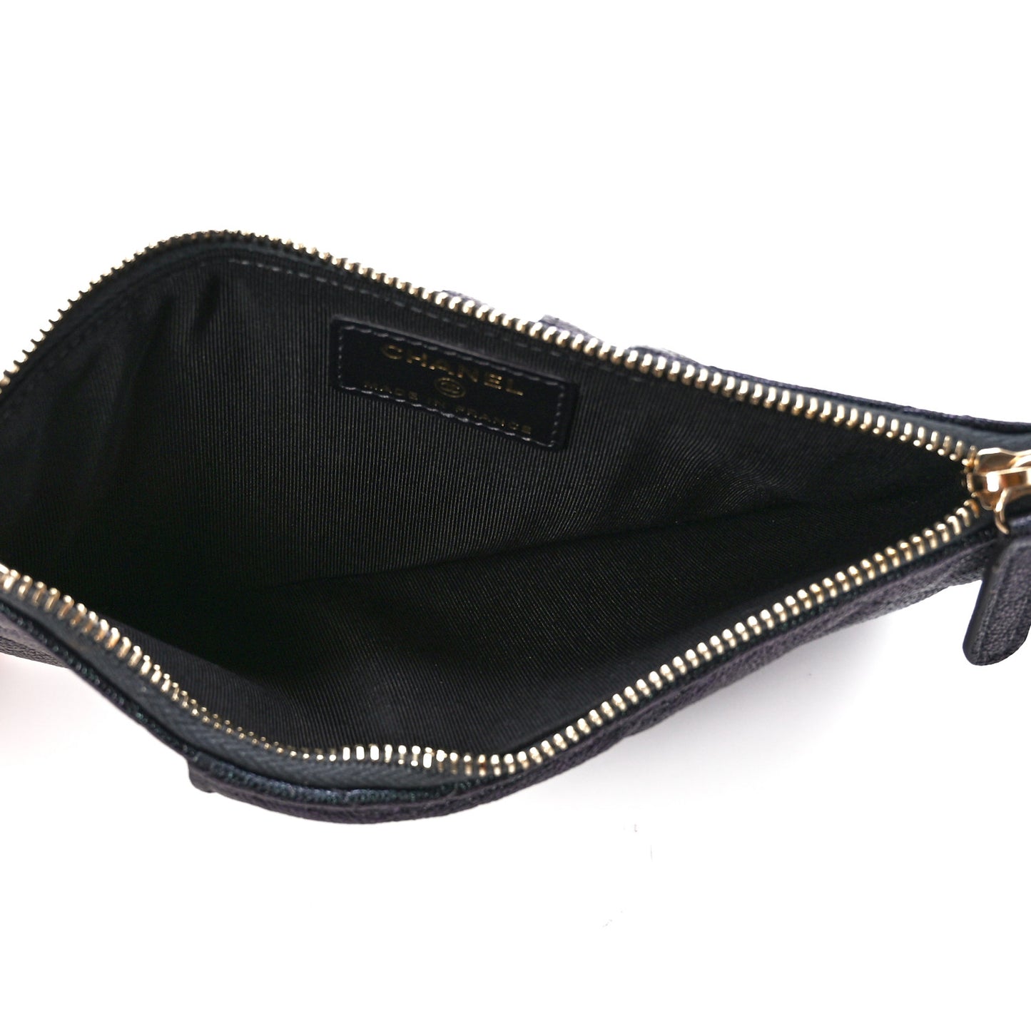 Iridescent Caviar Quilted Classic iPhone Pouch Black