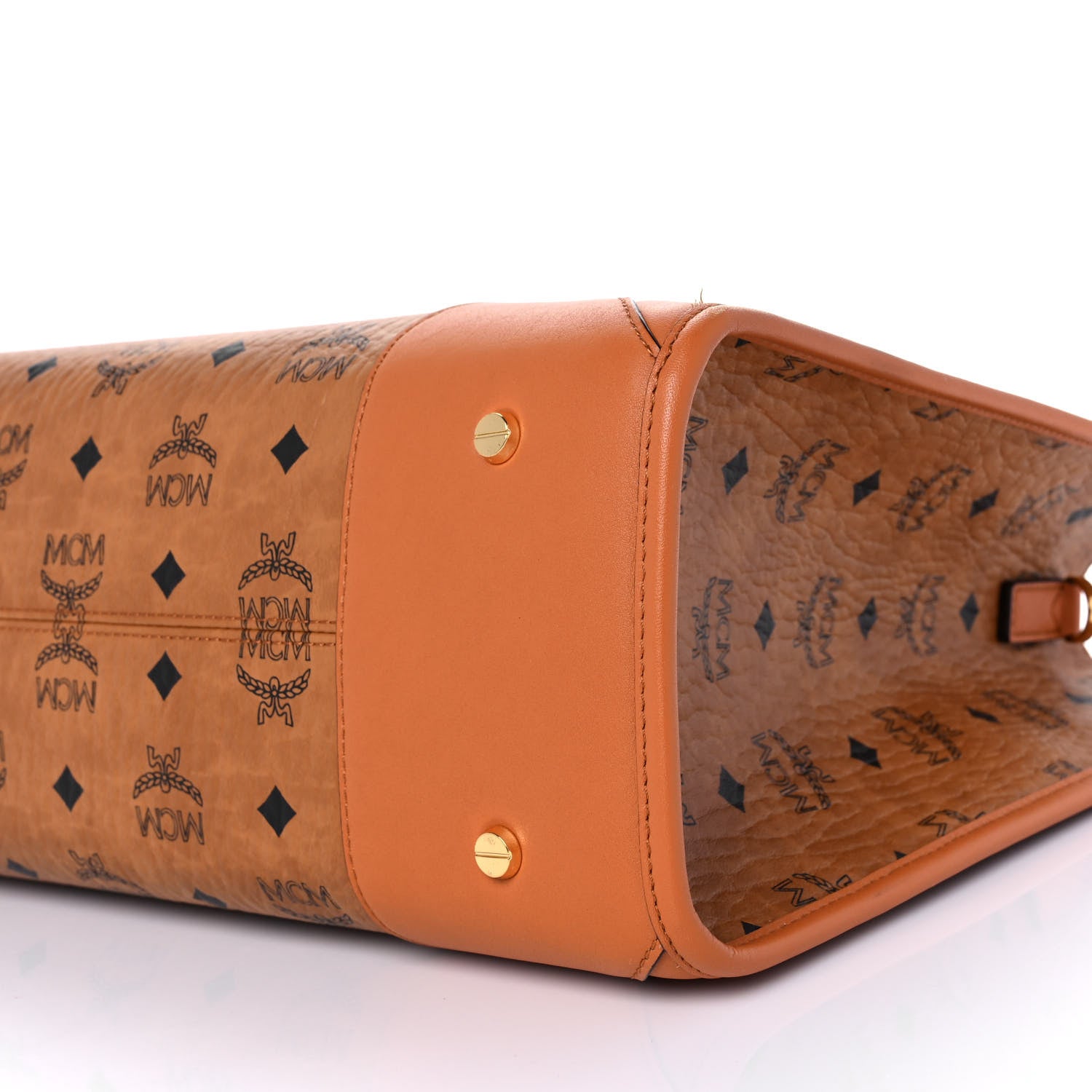 MCM Visetos Large Munich Tote Cognac 9 of 9