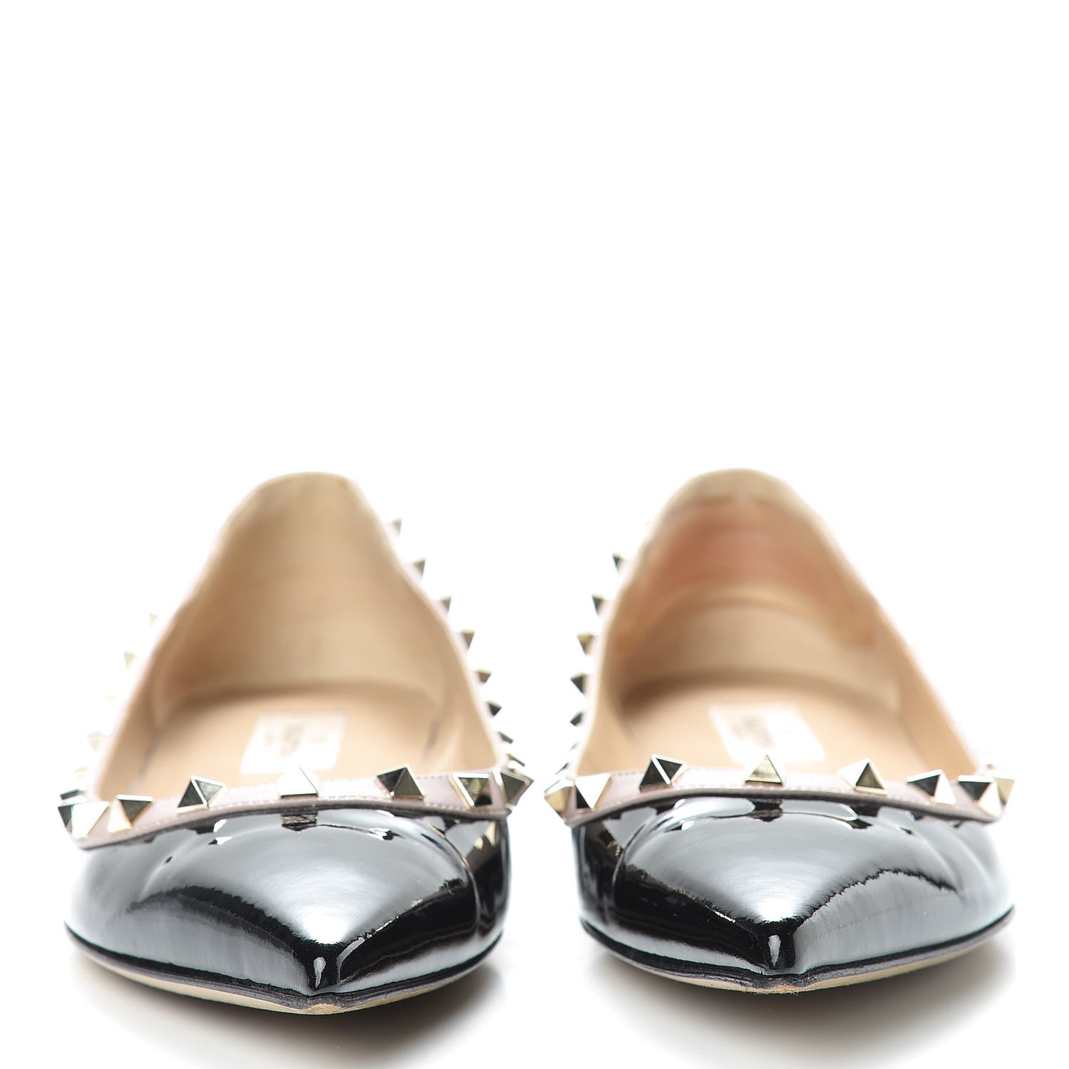 Valentino Garavani Patent Rockstud Ballerina Flats 41 Black Poudre 2 of 19