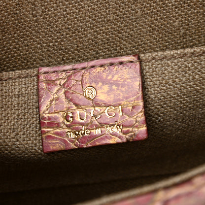 Gucci Velvet Monogram Crocodile Tom Ford Jeweled Dragon Shoulder Bag Purple Pink 6 of 10