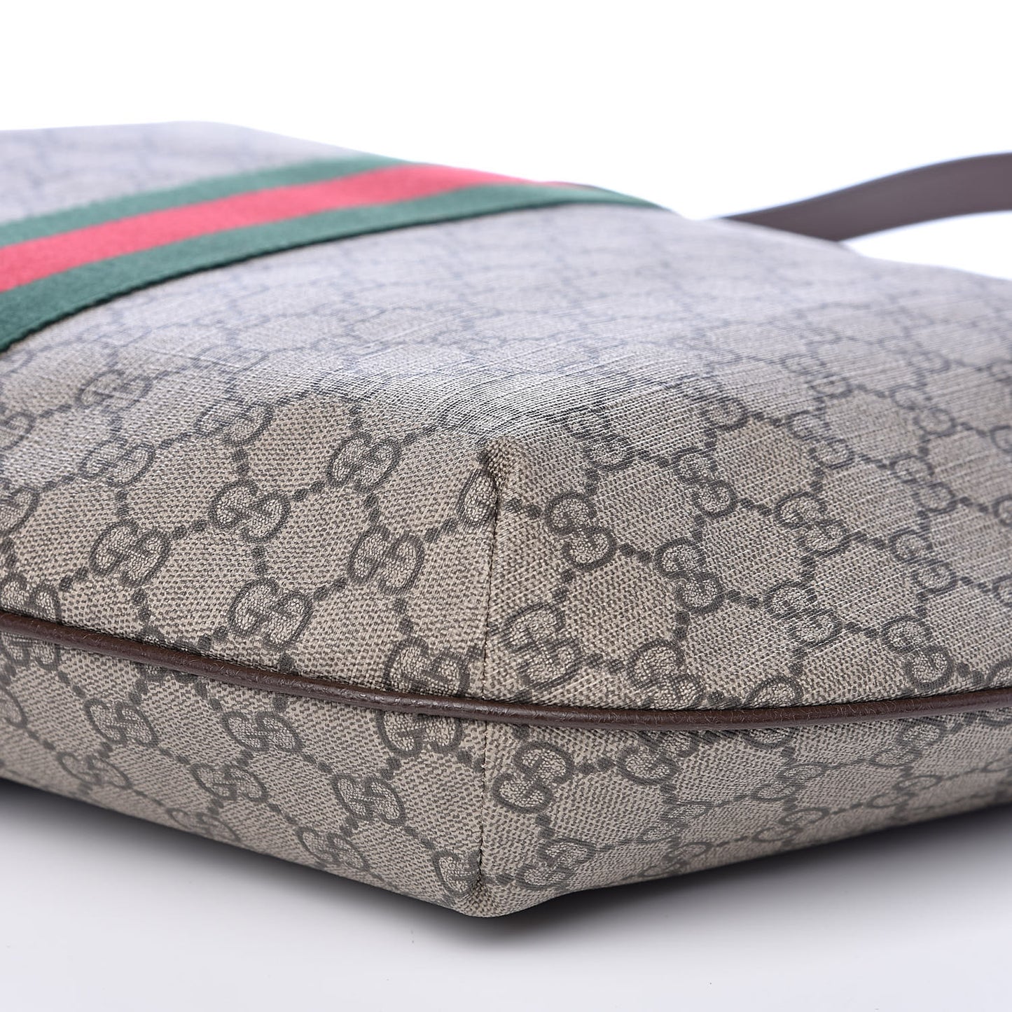GG Supreme Monogram Web Ophidia Half Moon Hobo Brown