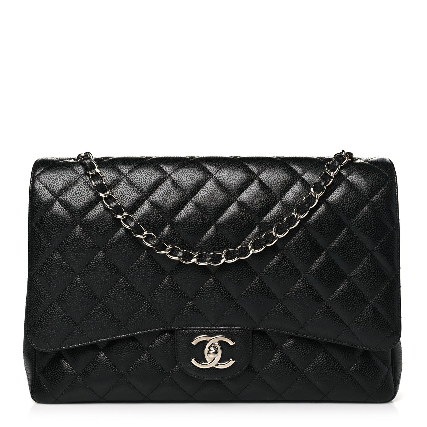 Caviar Quilted Maxi Double Flap Black