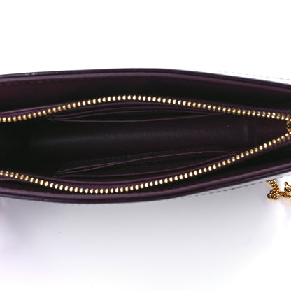 Christian Dior Patent Cannage Caro Zipped Pouch With Chain Amaranth 4 of 11