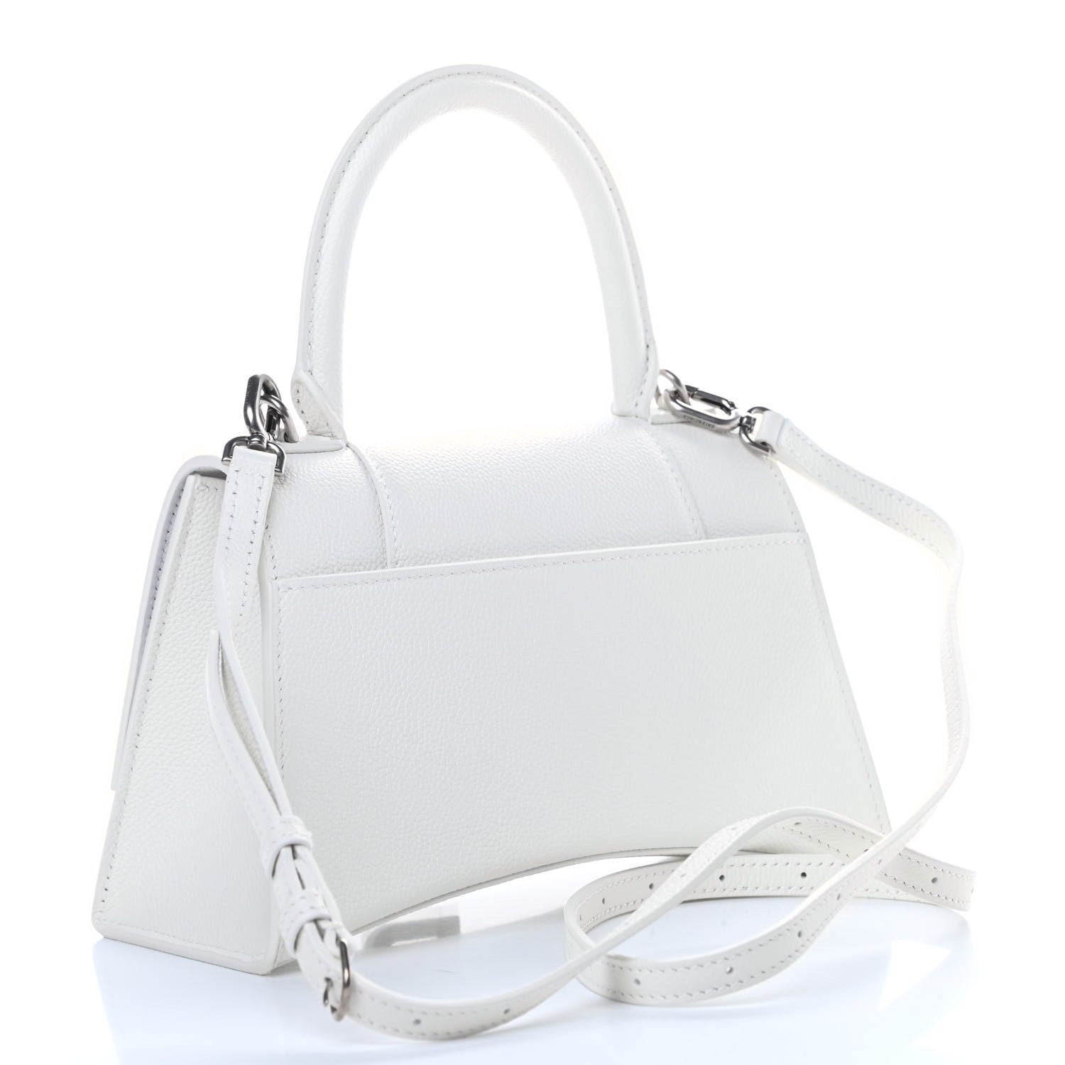 Balenciaga Grained Calfskin Small Hourglass Top Handle Bag White 3 of 11