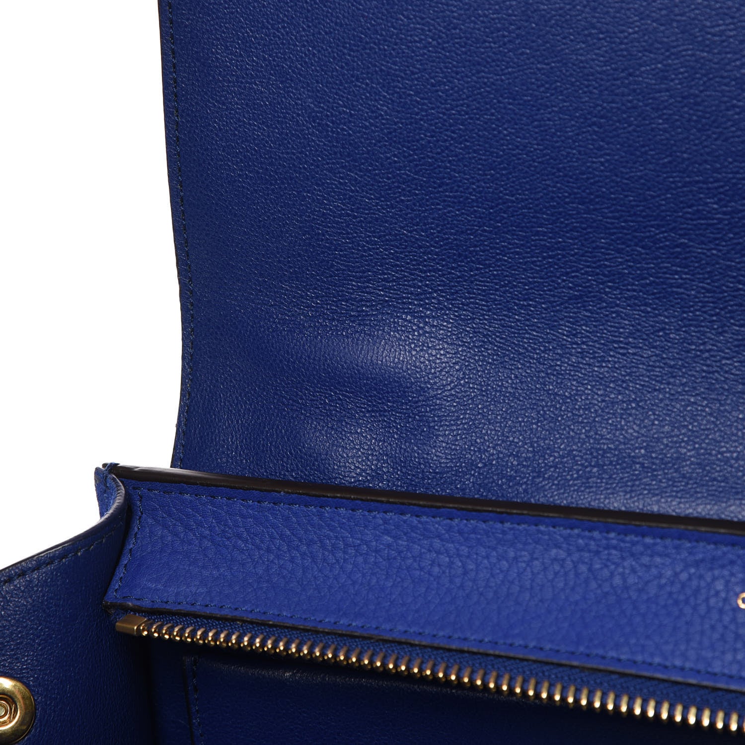 Celine Drummed Calfskin Suede Medium Trapeze Indigo 13 of 13