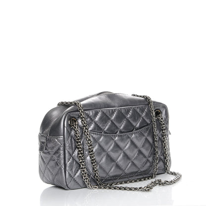 Chanel Metallic Aged Calfskin Quilted Small Reissue Camera Case Dark Silver 3 of 7
