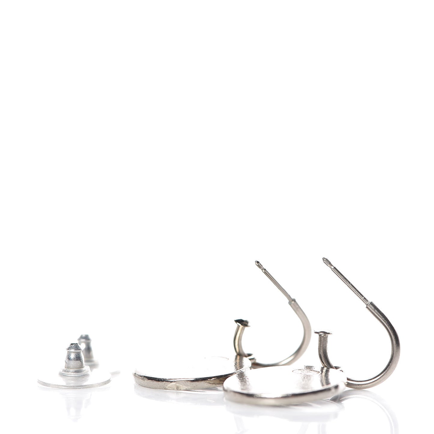 Enamel CC Earrings Black Silver