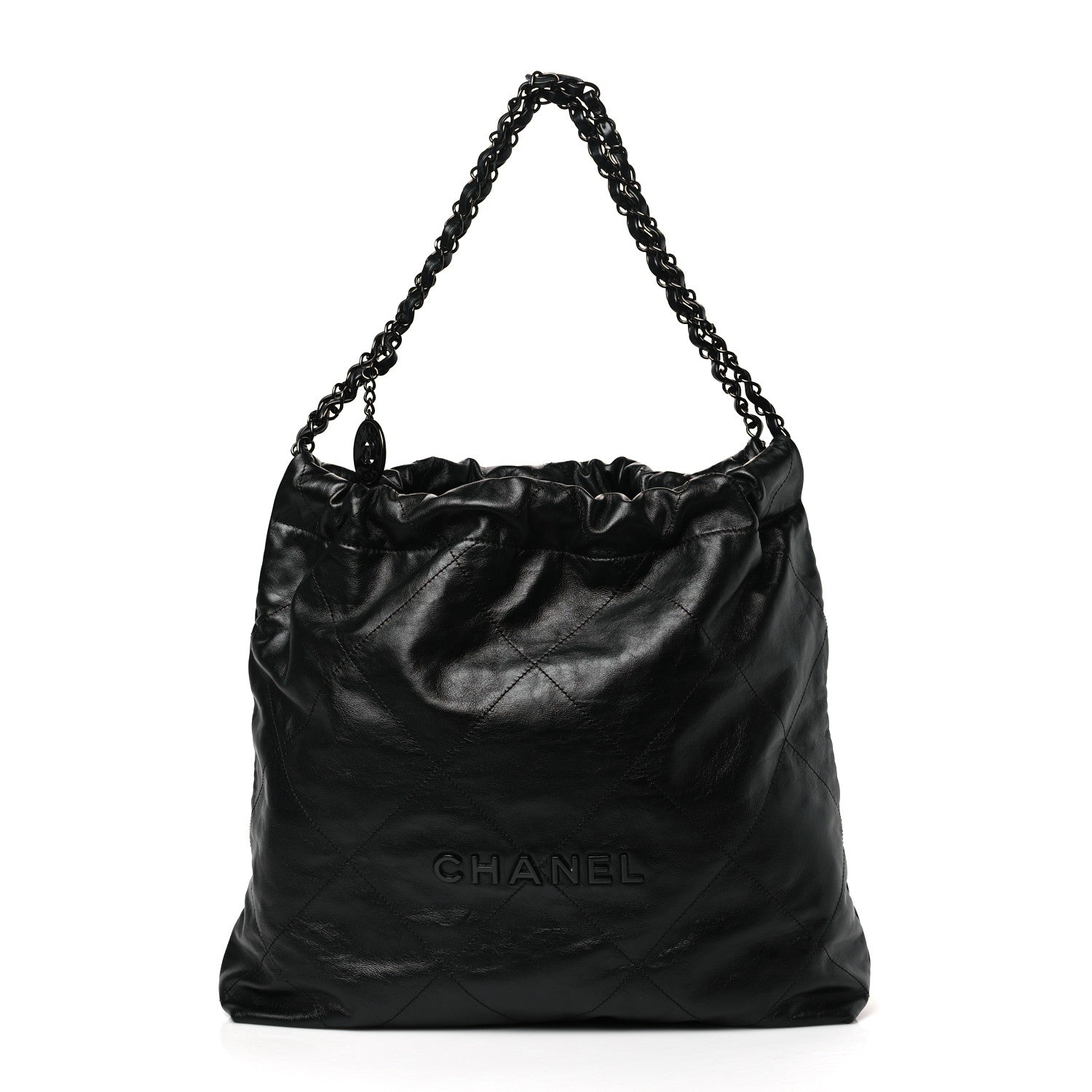 Chanel Shiny Caviar Quilted Monochrome Chanel 22 Black 3 of 10