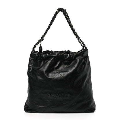 Chanel Shiny Caviar Quilted Monochrome Chanel 22 Black 3 of 10