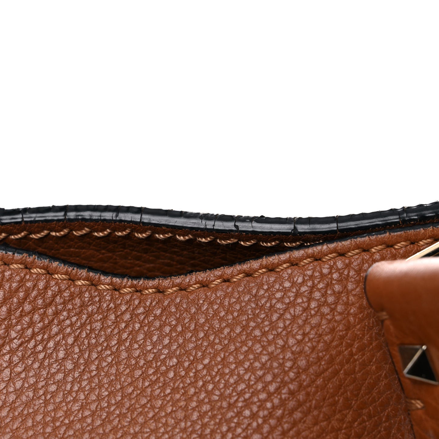 Pebbled Calfskin Large Rockstud Flip-Lock Messenger Bag Light Cuir