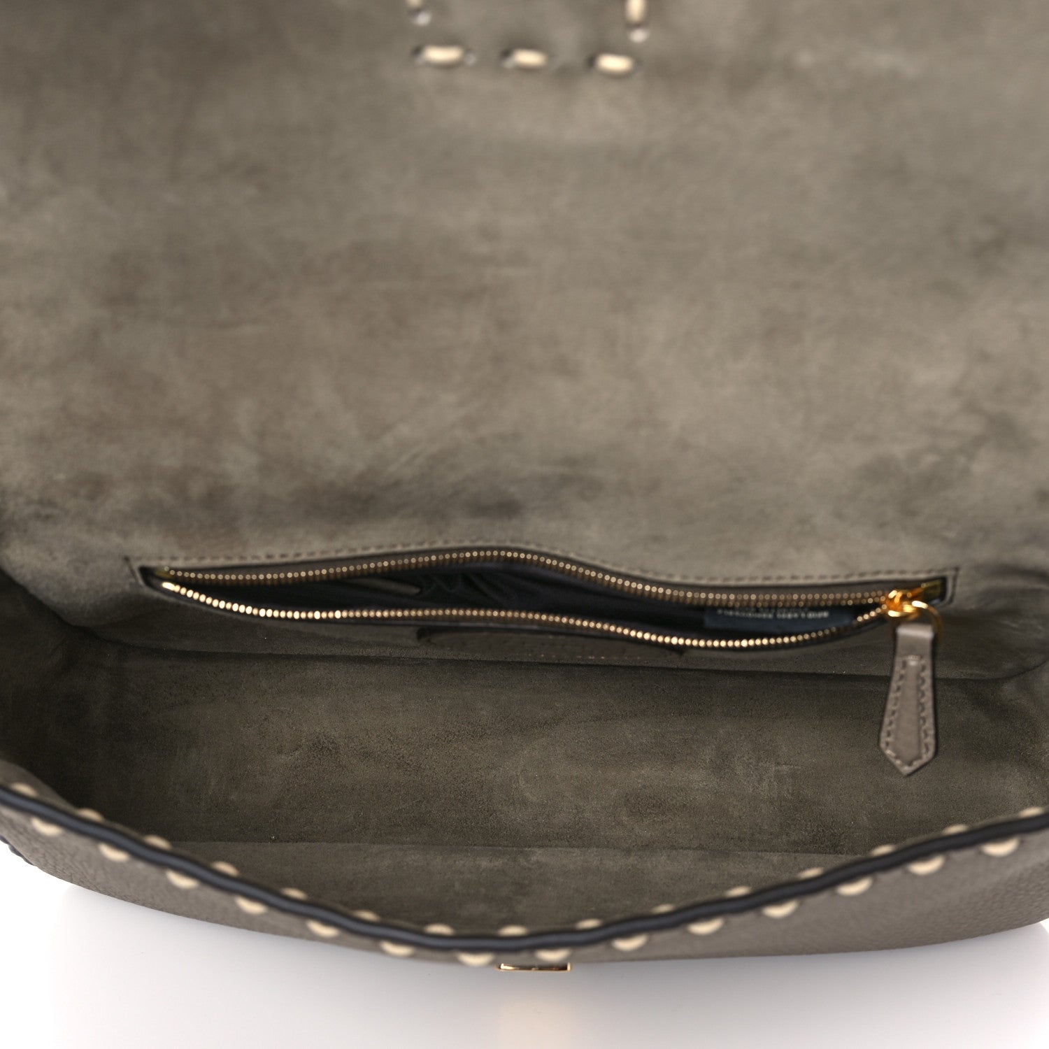 Fendi Vitello Stampa Granata Macro Stitchings Baguette Tartufo 5 of 9