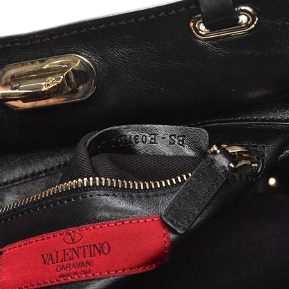 Valentino Garavani Vitello Small Rockstud Tote Black 8 of 12