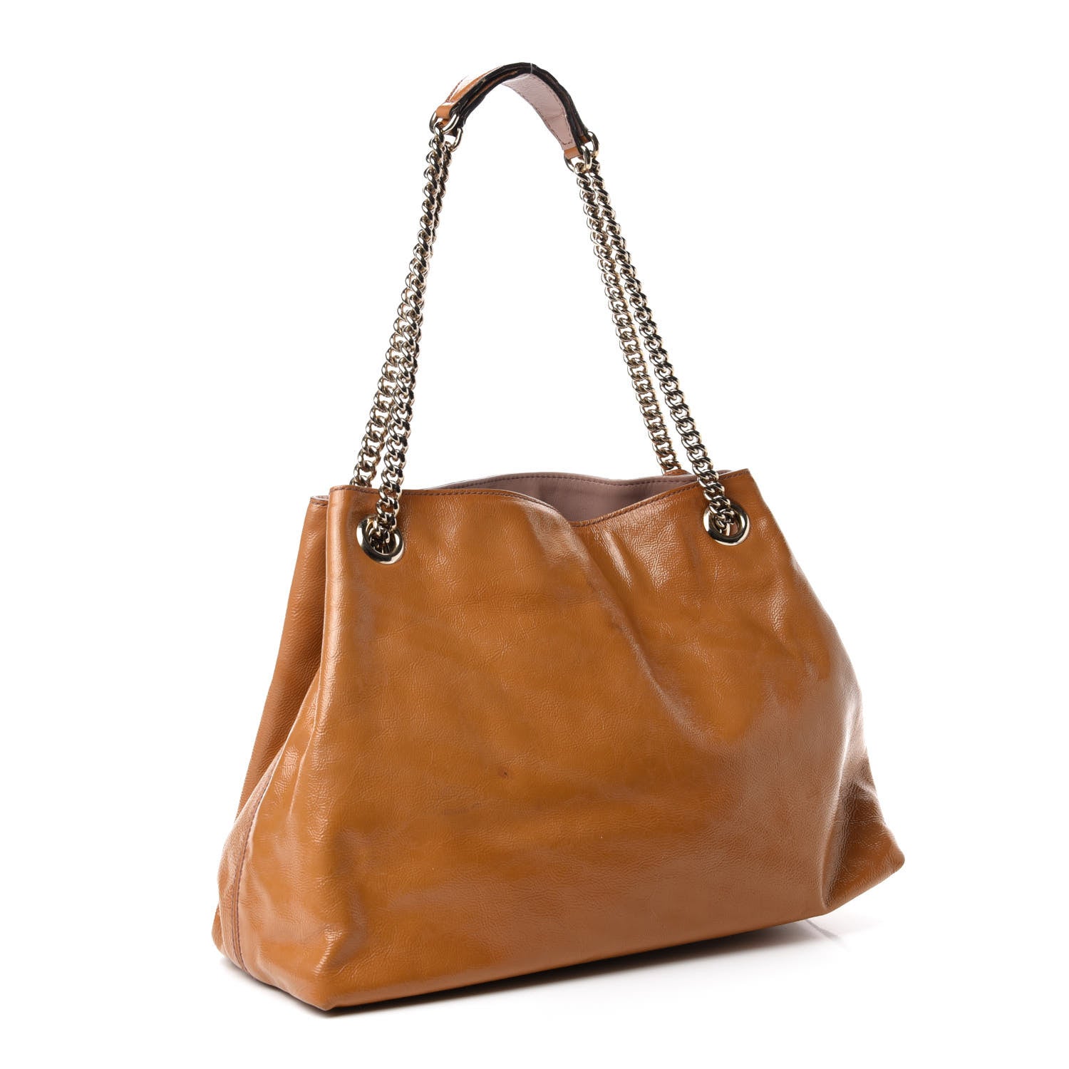 Gucci Patent Medium Soho Chain Shoulder Bag Nude 3 of 12
