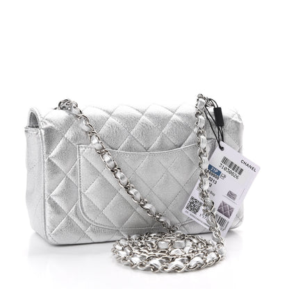 Chanel Metallic Lambskin Quilted Mini Rectangular Flap Silver 3 of 11