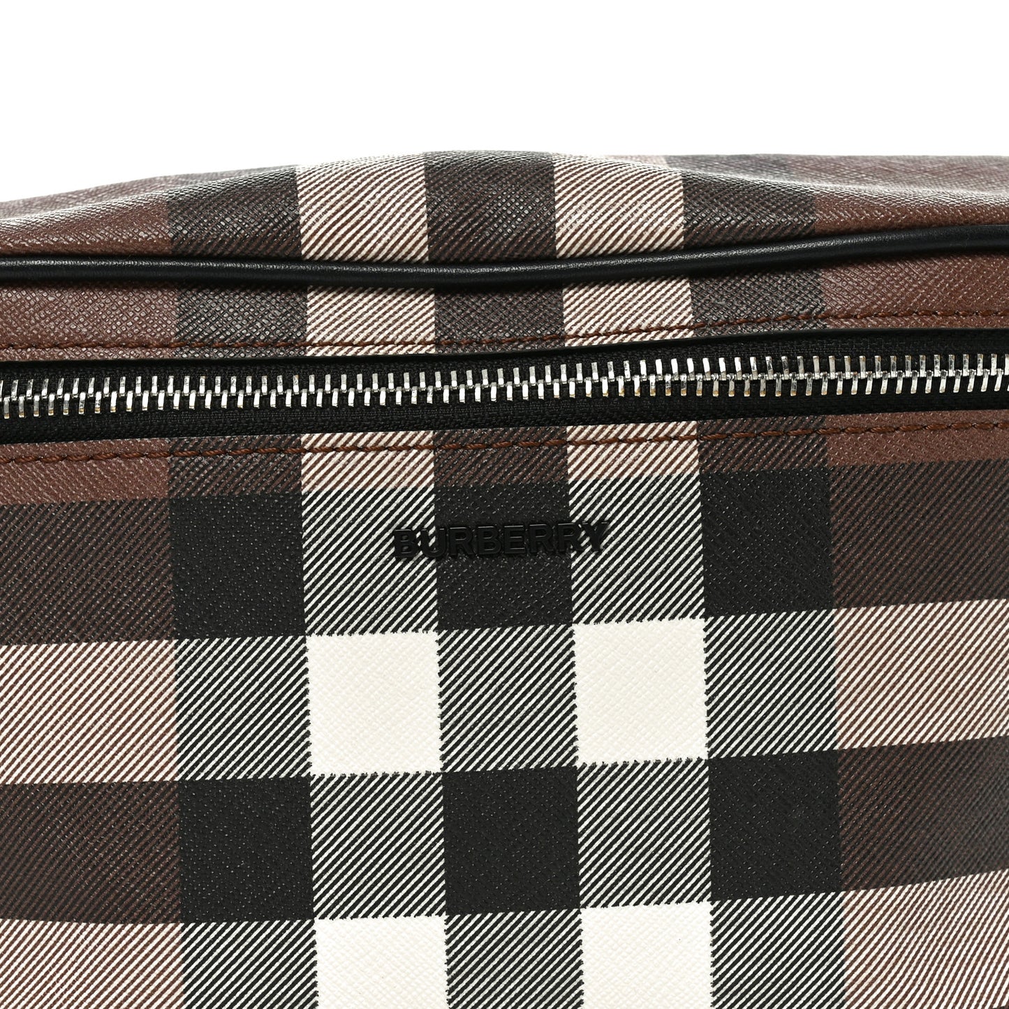 E-canvas Check Bum Bag Dark Birch Brown