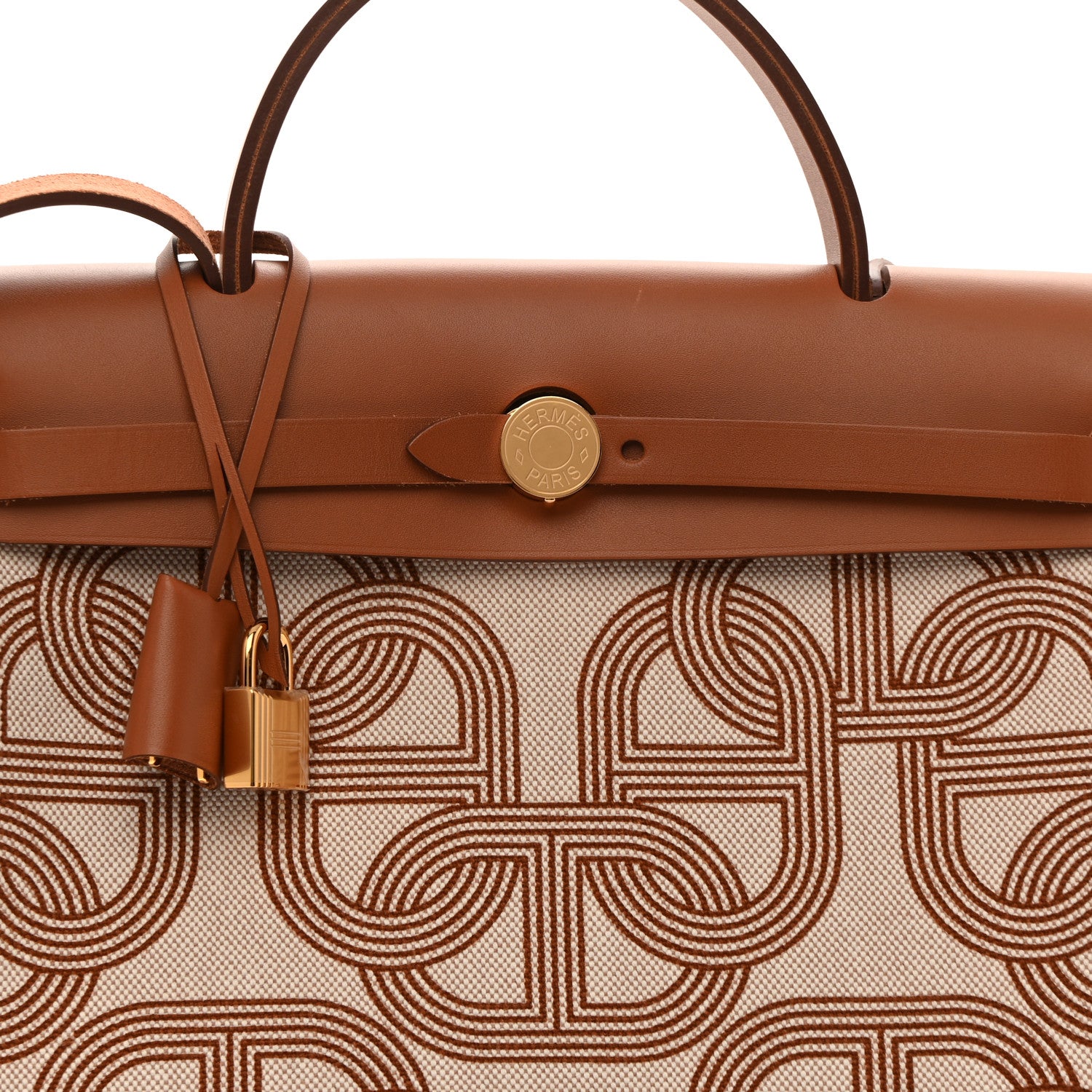 Hermes H Plume Canvas Vache Hunter Circuit 24 Herbag Zip Retourne 31 Fauve Ecru Beige 9 of 14