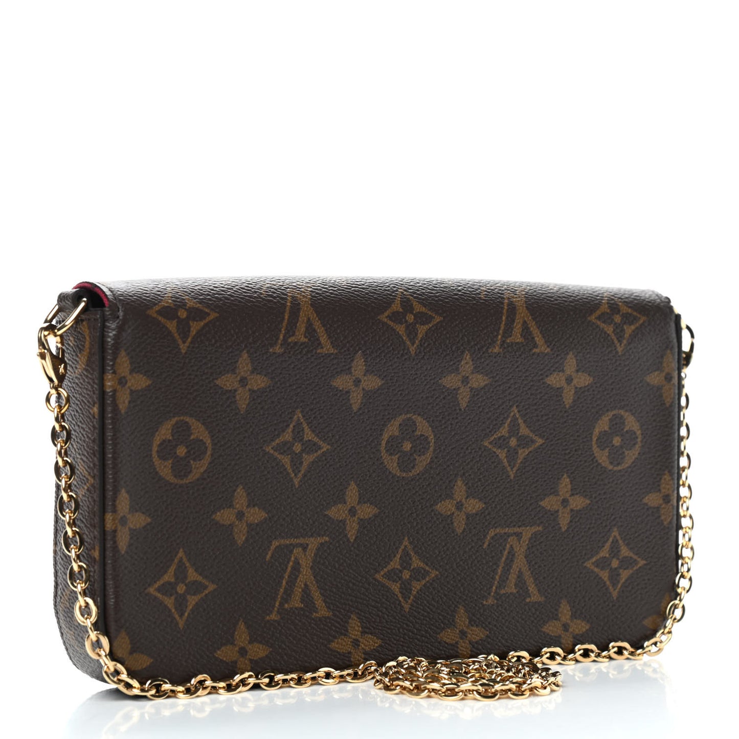 Monogram Pochette Felicie Chain Wallet Fuchsia