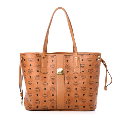 MCM Visetos Medium Liz Reversible Shopper Tote Cognac 3 of 19