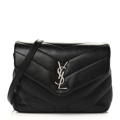 Saint Laurent Calfskin Y Quilted Monogram Toy Loulou Crossbody Bag Black 1 of 6