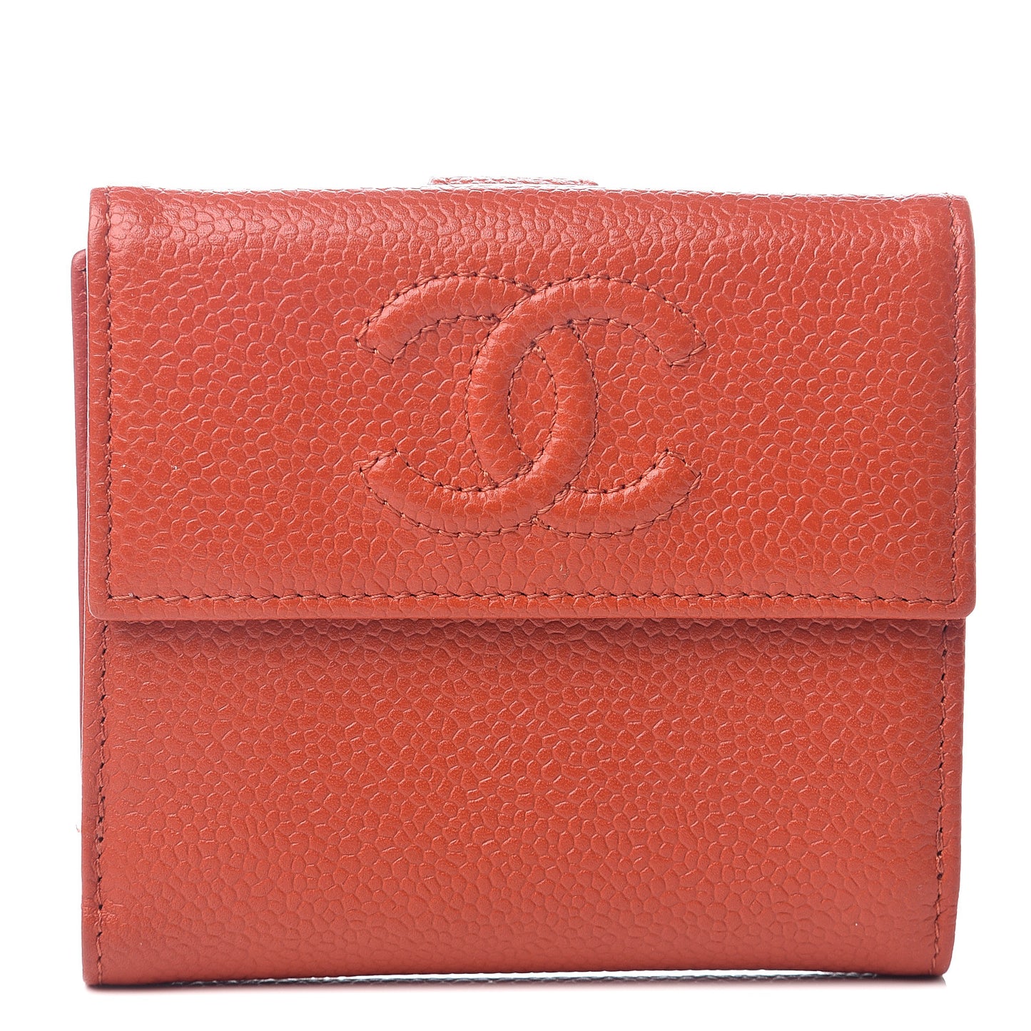 Caviar Timeless CC Compact French Wallet Red