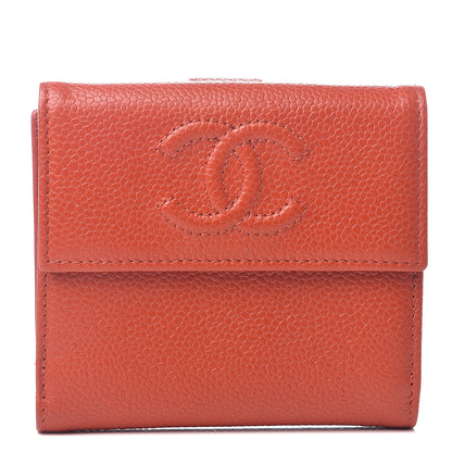 Chanel Caviar Timeless CC Compact French Wallet Red 1 of 6