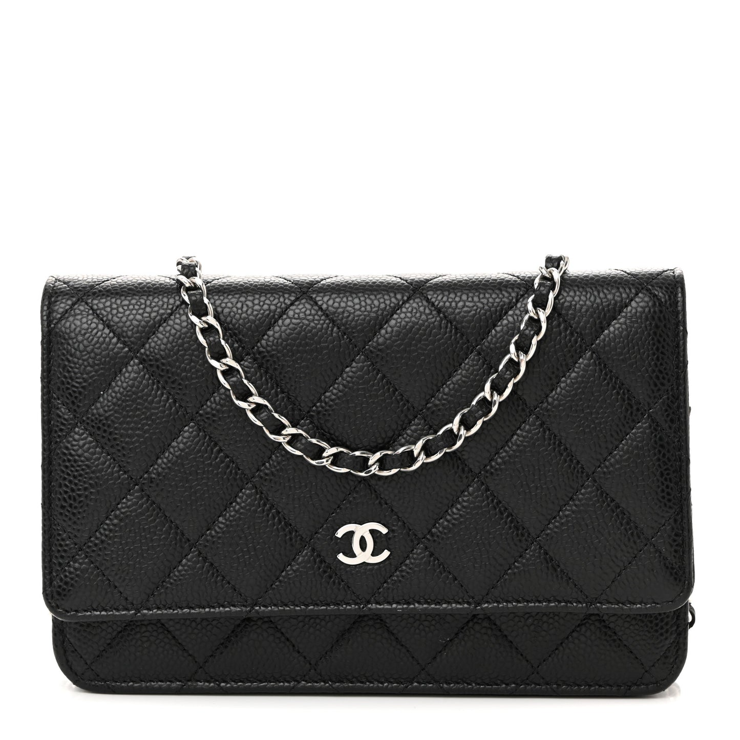 Caviar Quilted Wallet On Chain WOC Black