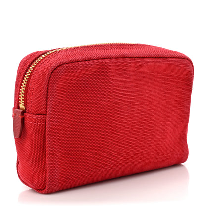 Prada Canvas Canapa Logo Pouch Rosso 3 of 9