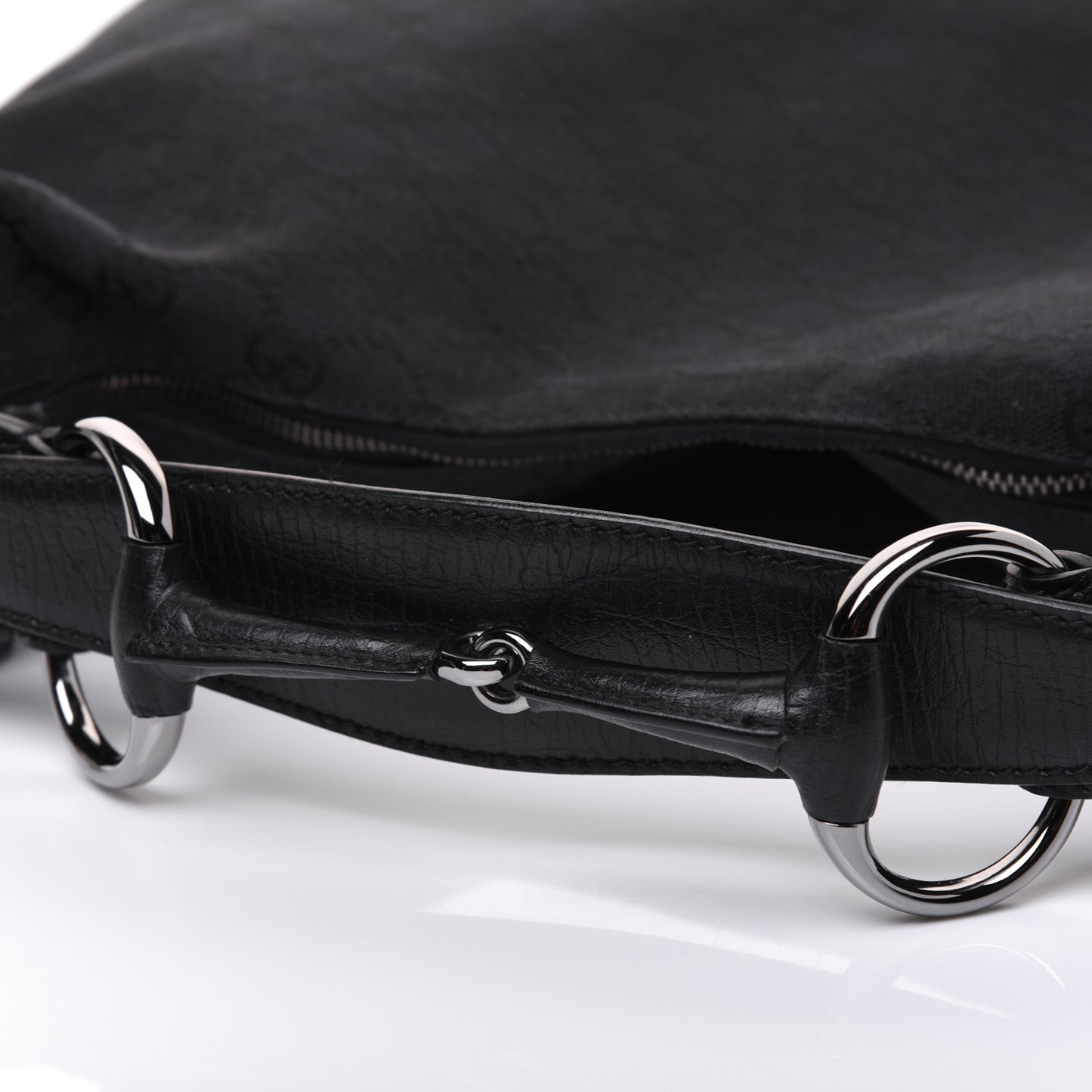 Monogram Medium Horsebit Chain Hobo Black
