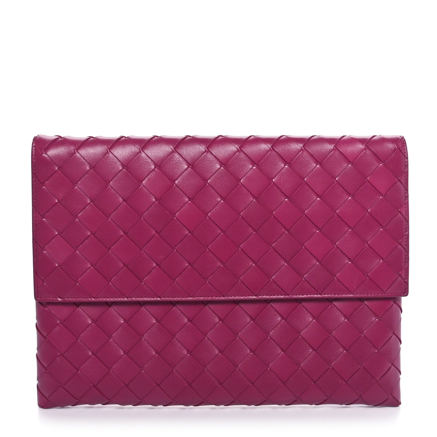 Bottega Veneta Nappa Intrecciato Flap Pouch Cinnabar 1 of 8