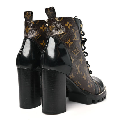 Louis Vuitton Patent Calfskin Monogram Star Trail Ankle Boots 38.5 Black 5 of 9
