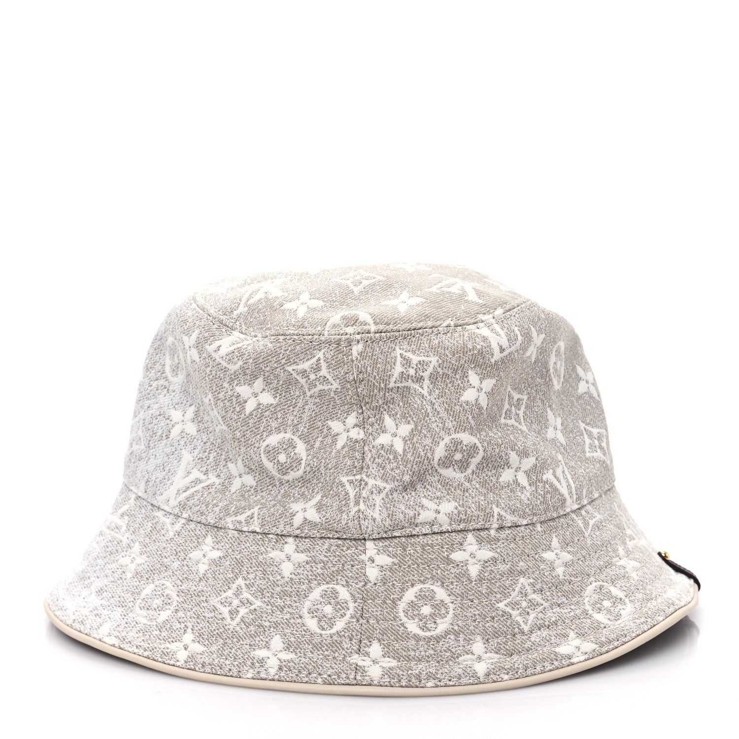 Louis Vuitton Monogram Denim Jacquard Bucket Hat S Beige 6 of 9