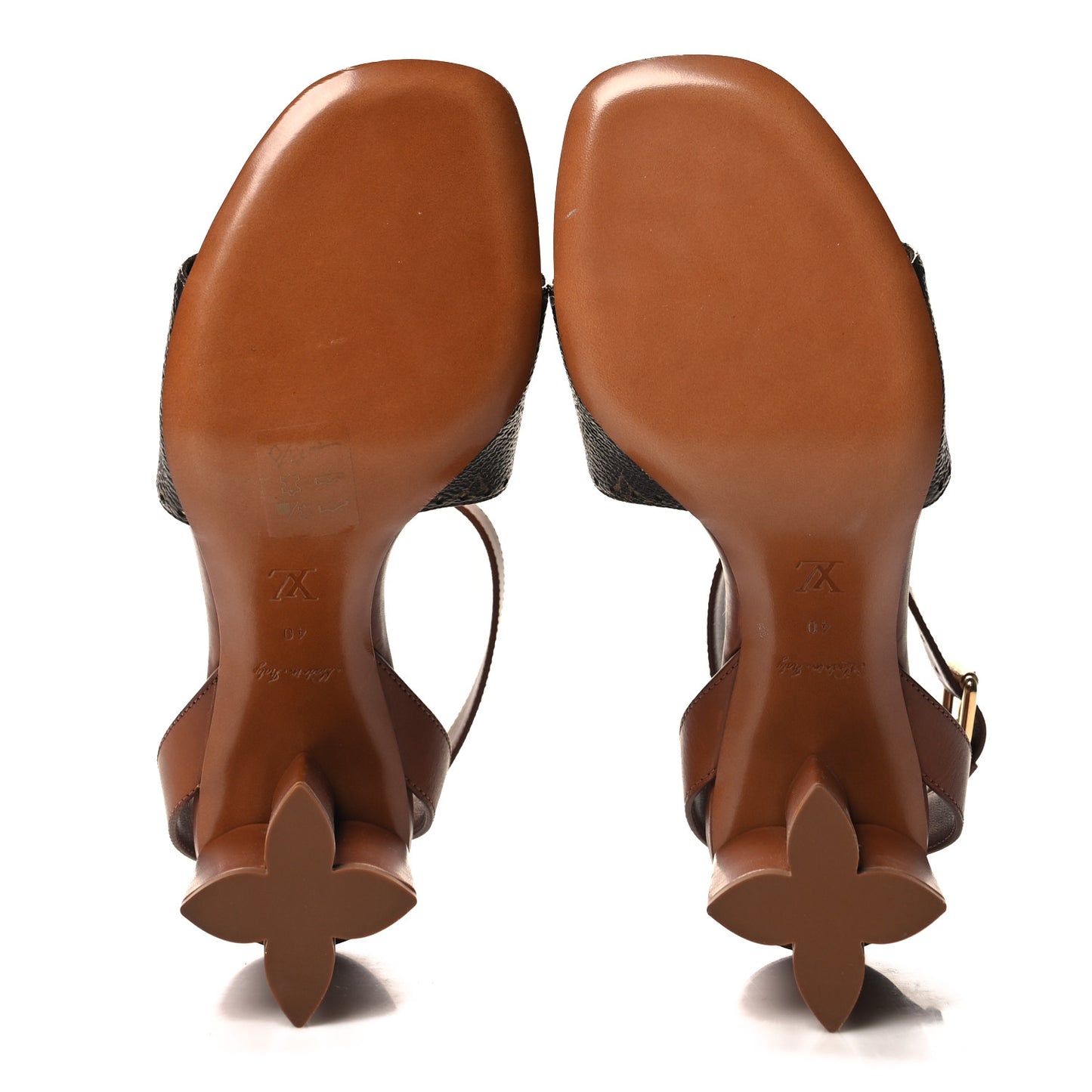 Calfskin Perforated Monogram Silhouette Sandals 40 Gold