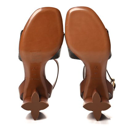 Louis Vuitton Calfskin Perforated Monogram Silhouette Sandals 40 Gold 5 of 8