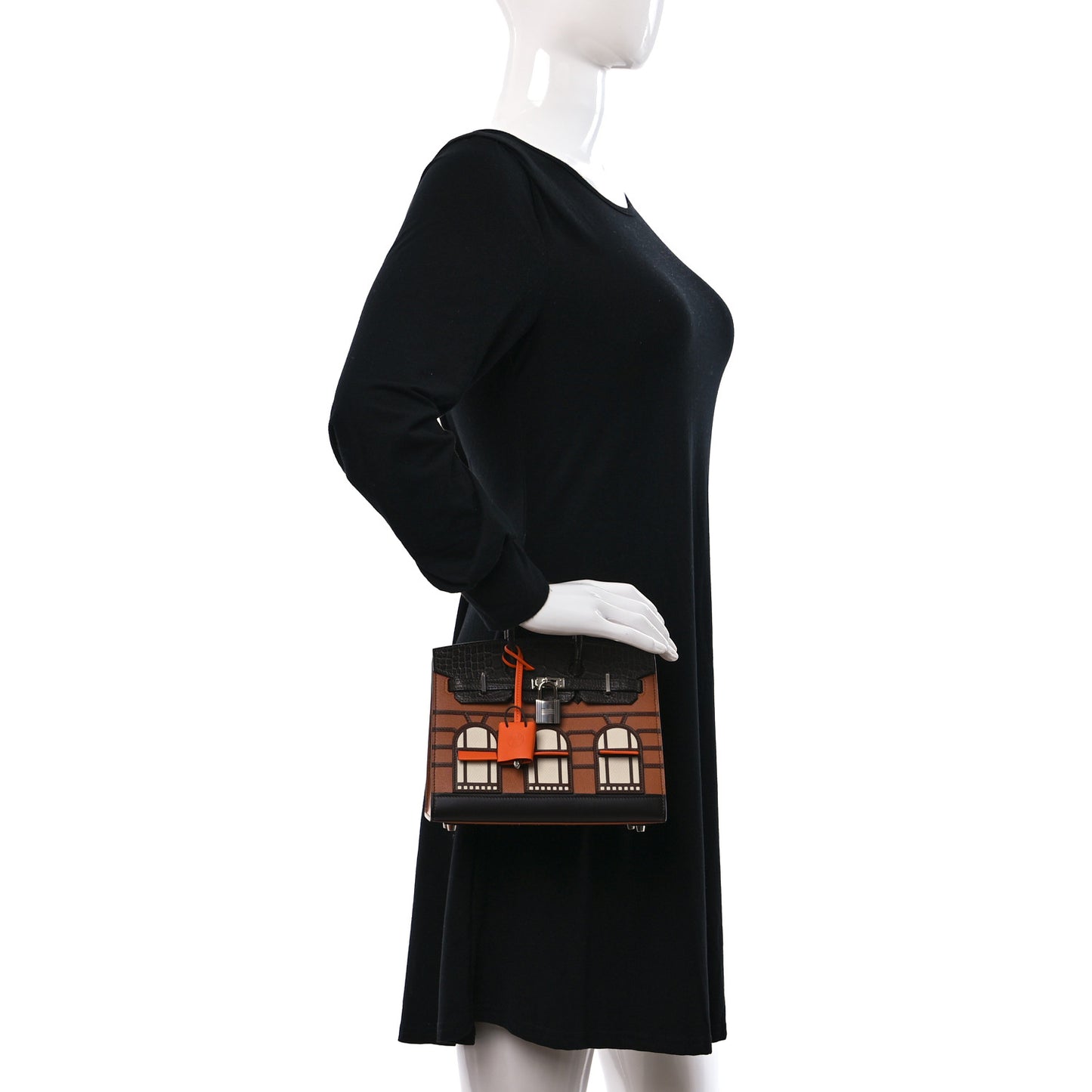 Madame Calfskin Matte Alligator Epsom Faubourg Day Birkin Sellier 20 Gold Ebene Orange