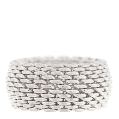 Tiffany Sterling Silver Somerset Mesh Ring 52 6 1 of 4