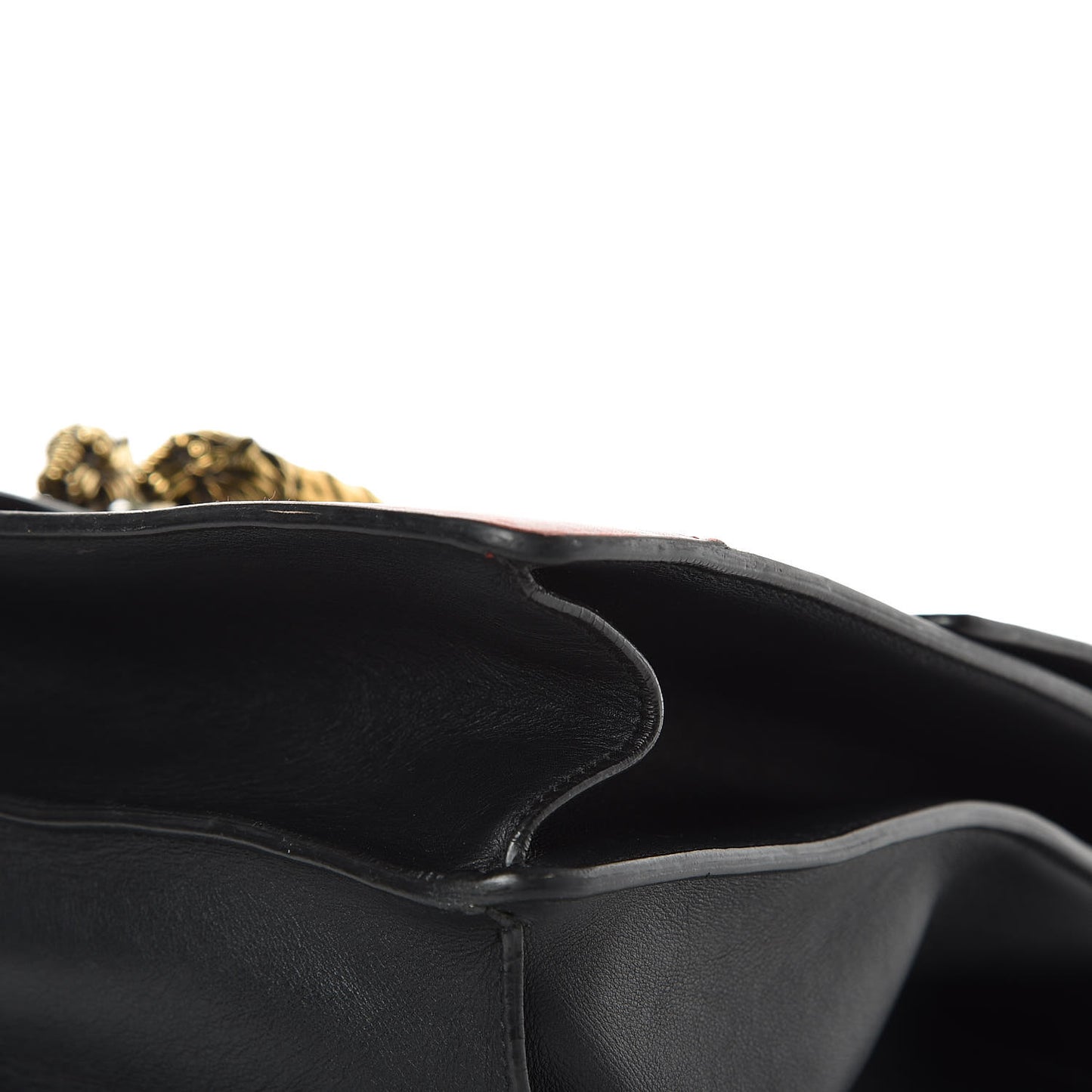 Calfskin Bamboo Web Large Dionysus Top Handle Bag Black Bright Evergreen Hibiscus Red