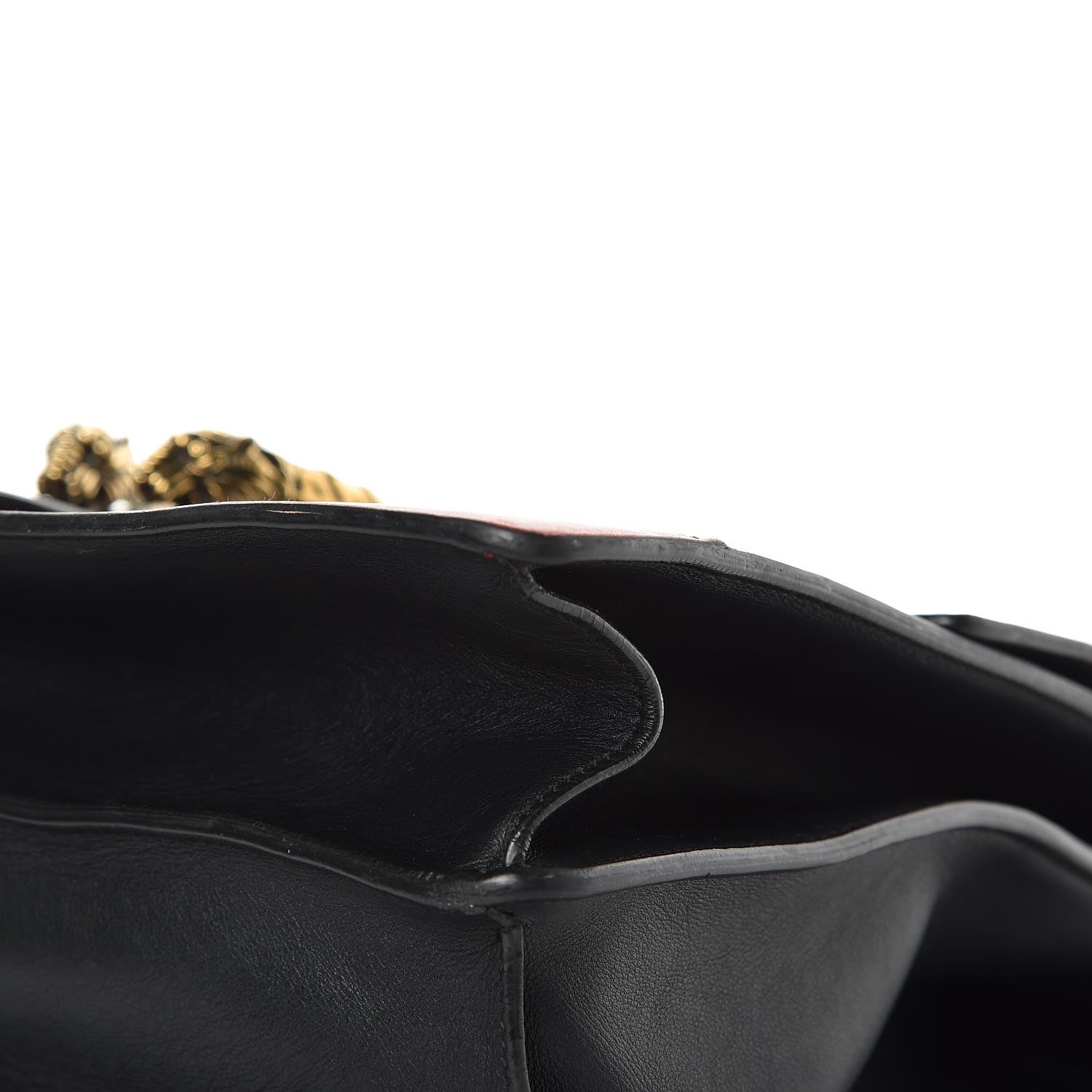 Gucci Calfskin Bamboo Web Large Dionysus Top Handle Bag Black Bright Evergreen Hibiscus Red 14 of 21