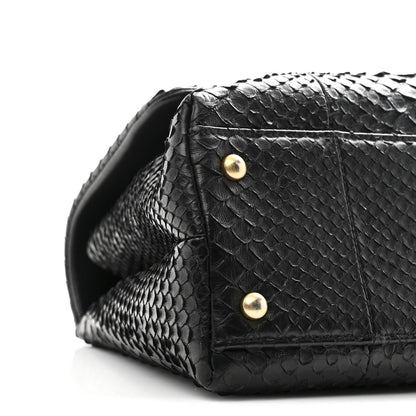Chanel Snakeskin Small Coco Handle Flap Black 10 of 12