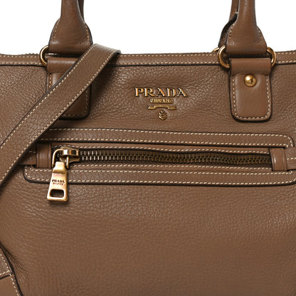 Prada Cervo Deerskin Shopping Satchel Visone 7 of 9