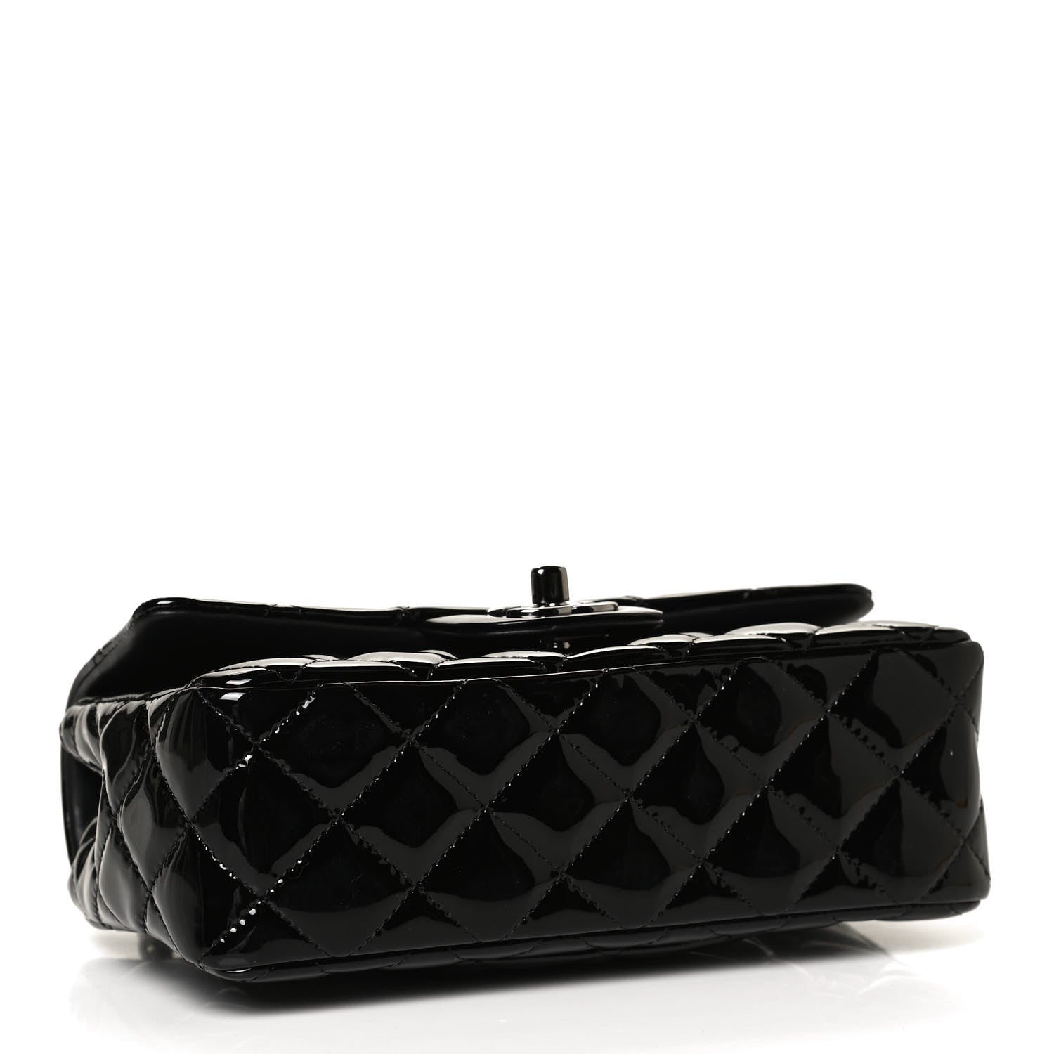Chanel Patent Calfskin Quilted Mini Rectangular Flap Black 4 of 12