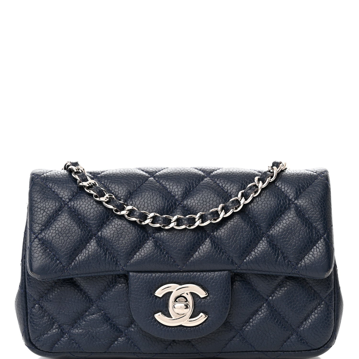 Chanel Caviar Quilted Extra Mini Flap Blue 8 of 12