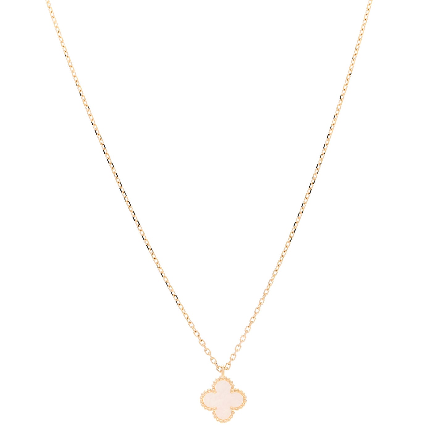 18K Yellow Gold Mother of Pearl Sweet Alhambra Pendant Necklace