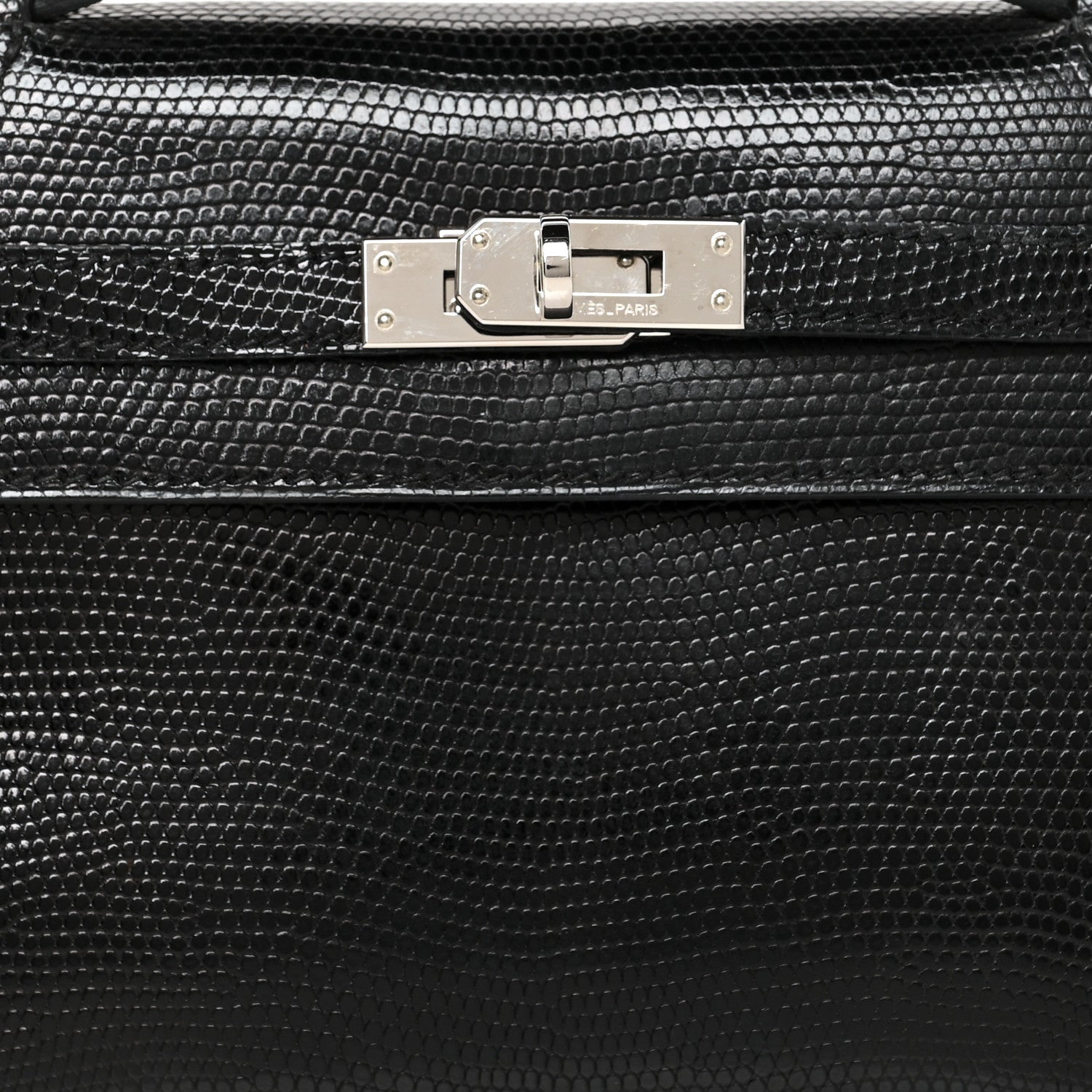 Hermes Lizard Kelly Pochette Clutch Black 11 of 12