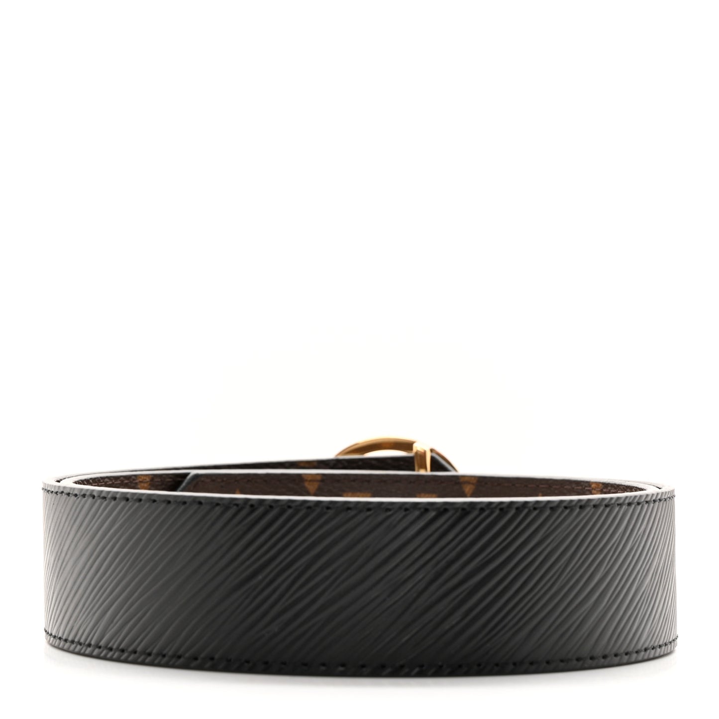Monogram Epi 35mm LV Circle Reversible Belt 75 30 Black